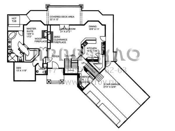 Проект двухэтажного дома с гаражом на три и более машин в скандинавском стиле S5-368 (039-00542)