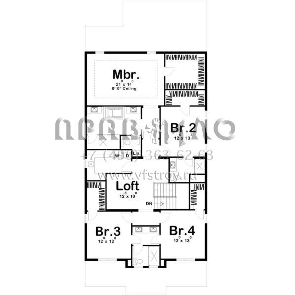 Проект двухэтажного дома с гаражом на две машины в стиле Ранчо S5-323 (963-00256)