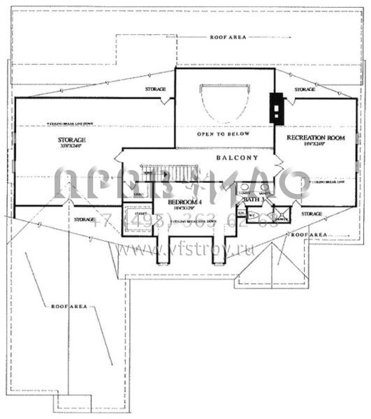 Проект двухэтажного дома с гаражом на три и более машин в стиле Ранчо S5-416 (7922-00217)
