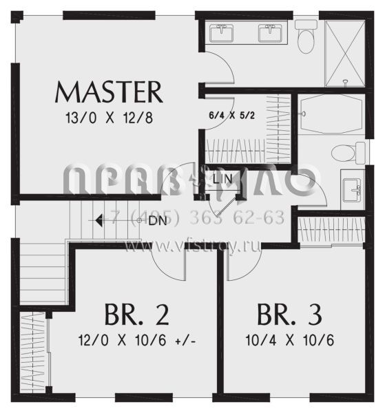 Проект двухэтажного дома без гаража в современном стиле S5-130 (2559-00849)