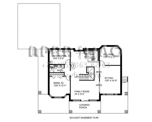 Проект одноэтажного дома с гаражом на две машины в современном стиле S5-305 (039-00133)
