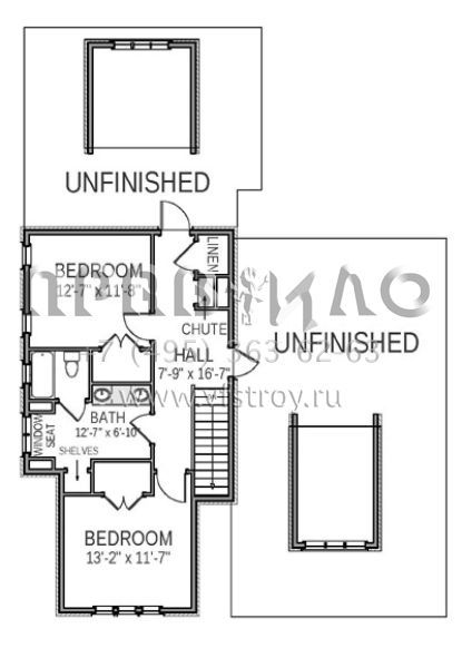 Проект двухэтажного дома с гаражом на две машины в стиле Ранчо S5-252 (6849-00011)