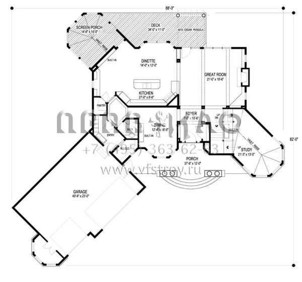 Проект двухэтажного дома с гаражом на три и более машин в американском стиле S5-325 (036-00219)