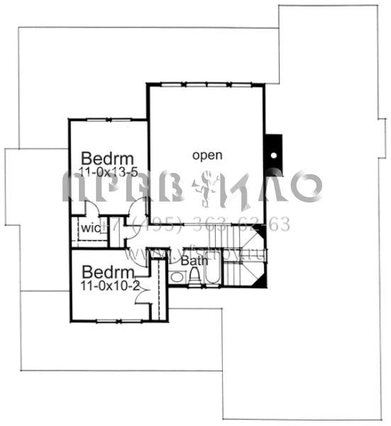 Проект двухэтажного дома с гаражом на две машины в стиле Ранчо S5-181 (9401-00026)