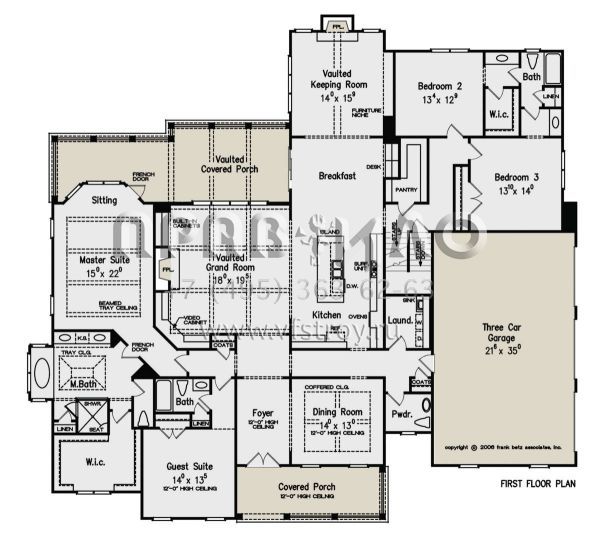 Проект одноэтажного дома с гаражом на три и более машин в стиле Ранчо S5-334 (8594-00161)
