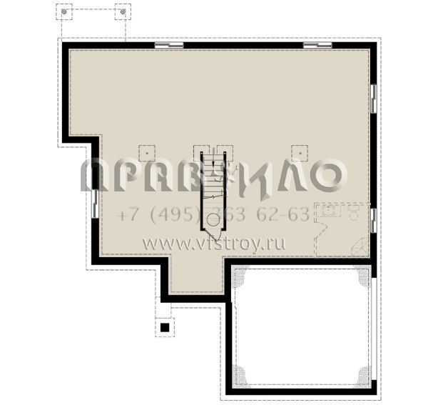 Проект одноэтажного дома с гаражом на две машины в стиле Ранчо S5-161 (034-01177)