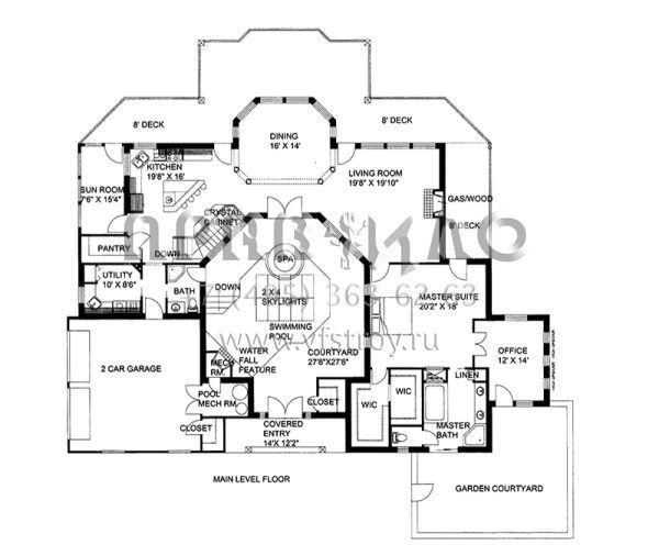 Проект одноэтажного дома с гаражом на две машины в стиле Шале S5-342 (039-00573)