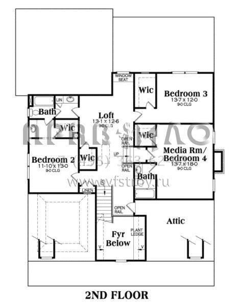 Проект двухэтажного дома с гаражом на две машины в стиле Ранчо S5-327 (009-00033)
