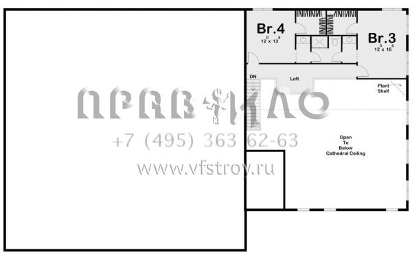 Проект двухэтажного дома с гаражом на три и более машин в стиле БарнХаус S5-258 (963-00432)
