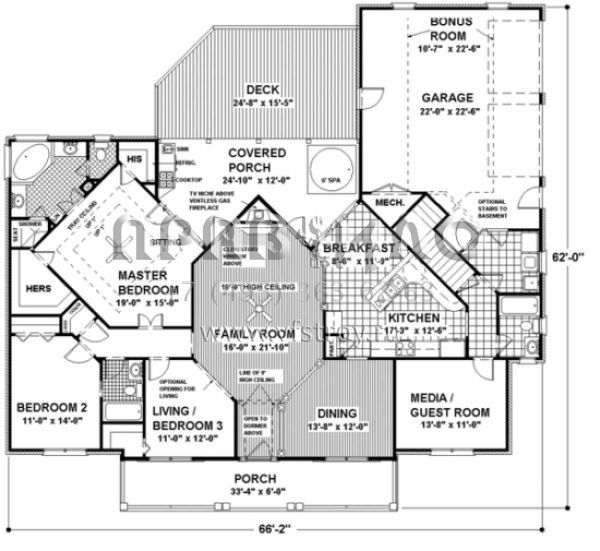 Проект одноэтажного дома с гаражом на две машины в классическом стиле S5-185 (036-00070)
