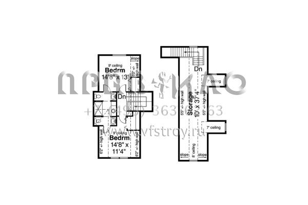 Проект двухэтажного дома с гаражом на три и более машин в английском стиле S5-319 (035-00791)