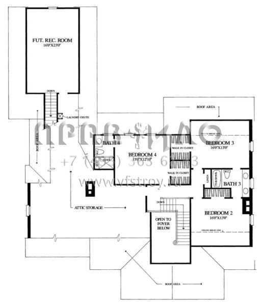 Проект двухэтажного дома с гаражом на две машины в стиле Ранчо S5-311 (7922-00089)