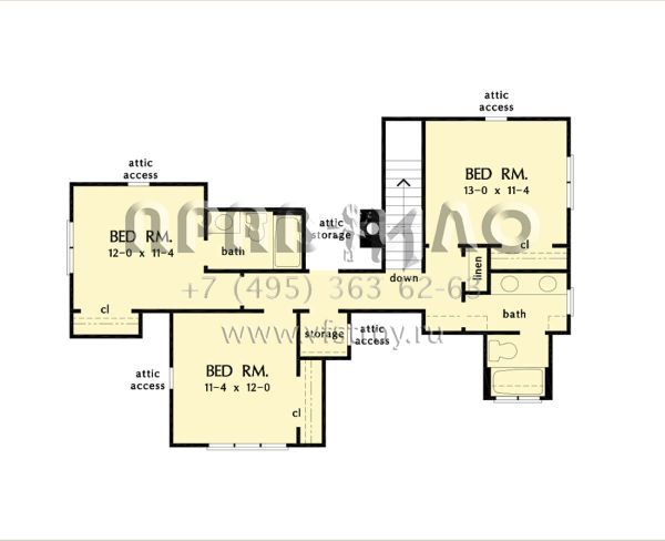 Проект двухэтажного дома с гаражом на две машины в американском стиле S5-209 (2865-00358)