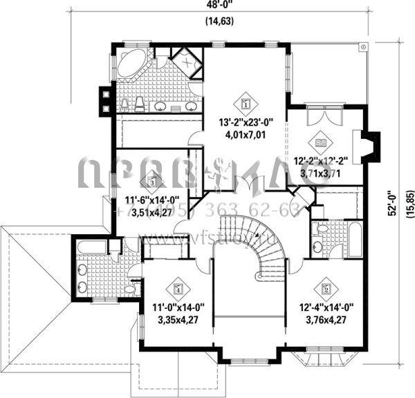 Проект двухэтажного дома с гаражом на две машины в английском стиле S5-368 (6146-00112)