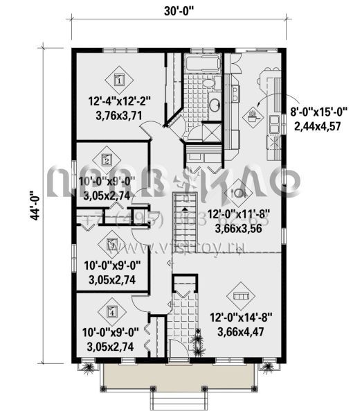 Проект одноэтажного дома без гаража в современном стиле S5-123 (6146-00464)