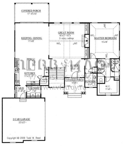 Проект двухэтажного дома с гаражом на две машины в американском стиле S5-239 (286-00054)