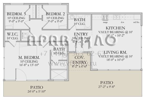 Проект одноэтажного дома без гаража в современном стиле S5-112 (6422-00092)