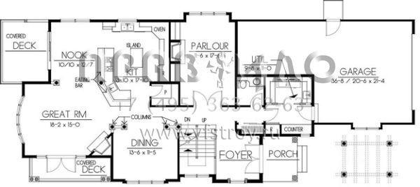 Проект двухэтажного дома с гаражом на три и более машин в современном стиле S5-437 (692-00200)