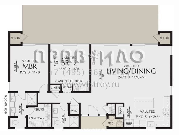 Проект одноэтажного дома без гаража в современном стиле S5-118 (2559-01025)