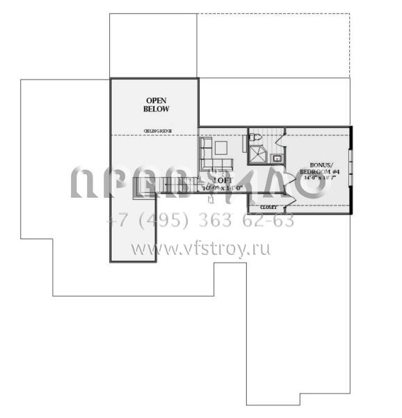 Проект двухэтажного дома с гаражом на три и более машин в американском стиле S5-315 (6849-00114)