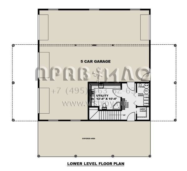 Проект двухэтажного дома с гаражом на три и более машин в стиле БарнХаус S5-158 (039-00716)