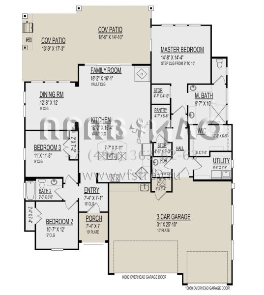 Проект одноэтажного дома с гаражом на три и более машин в стиле Ранчо S5-190 (9300-00086)