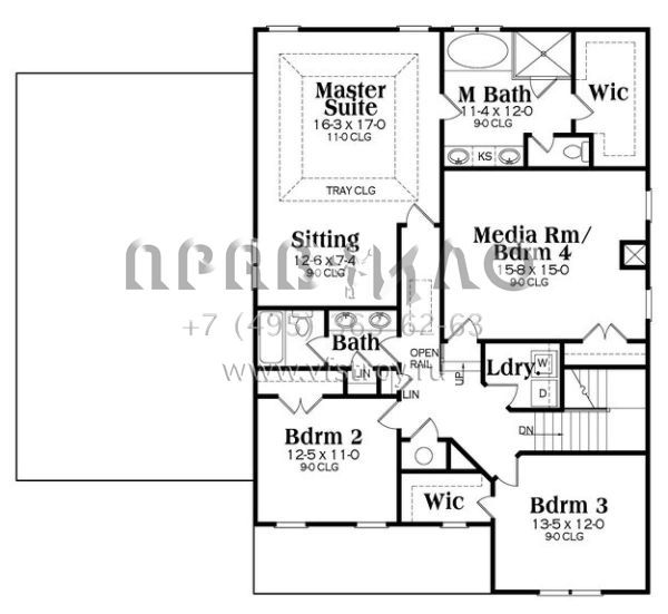 Проект двухэтажного дома с гаражом на три и более машин в американском стиле S5-279 (009-00225)