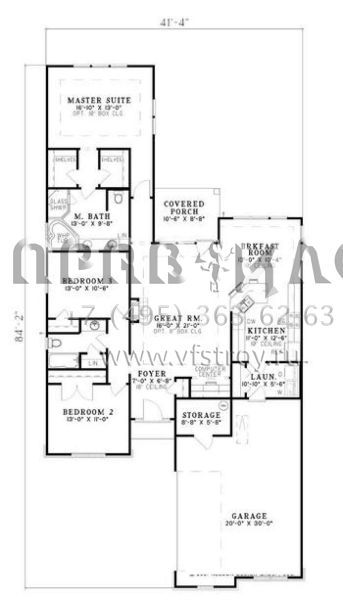 Проект одноэтажного дома с гаражом на две машины в стиле Готика S5-162 (110-00440)