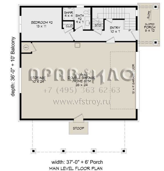 Проект трехэтажного дома с гаражом на две машины в современном стиле S5-187 (940-00993)