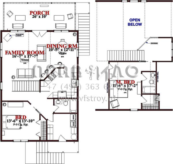 Проект двухэтажного дома без гаража в прибрежном стиле S5-143 (1070-00236)