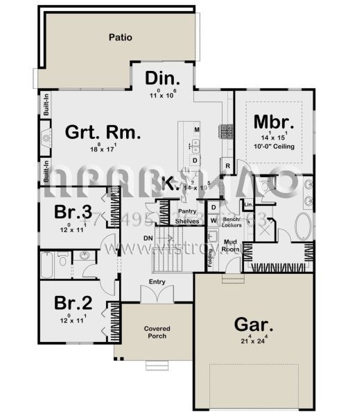 Проект одноэтажного дома с гаражом на две машины в современном стиле S5-184 (963-00616)