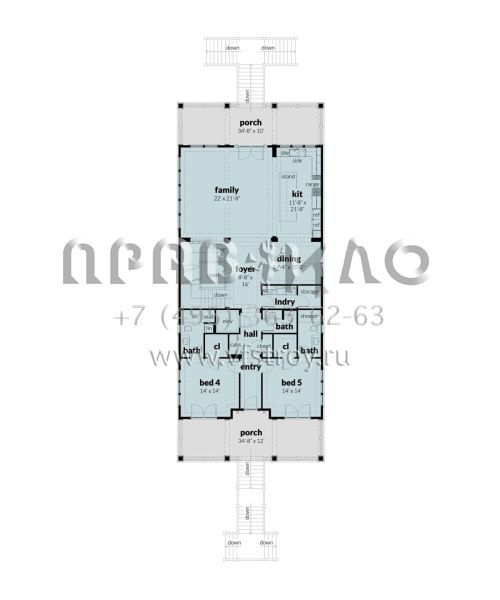 Проект трехэтажного дома с гаражом на три и более машин в прибрежном стиле S5-386 (028-00186)