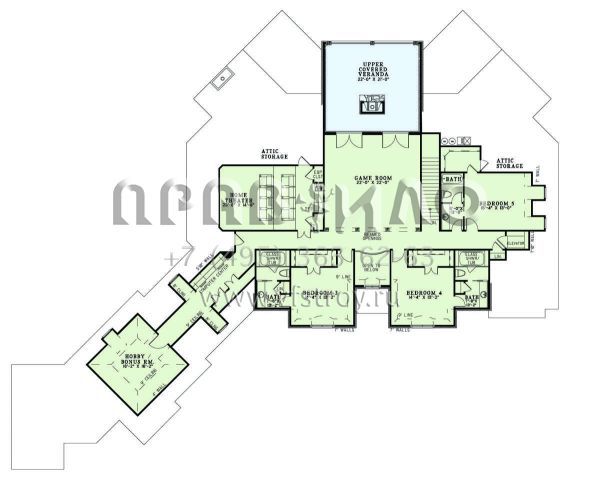 Проект двухэтажного дома с гаражом на три и более машин в стиле Ранчо S5-622 (110-01104)