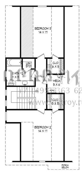 Проект двухэтажного дома с гаражом на две машины в стиле Ранчо S5-201 (940-00031)