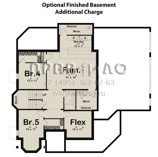 Проект двухэтажного дома с гаражом на три и более машин в английском стиле S5-292 (963-00797)
