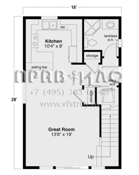 Проект двухэтажного дома без гаража в американском стиле S5-82 (035-00996)