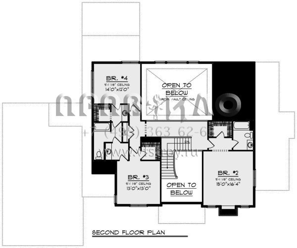 Проект двухэтажного дома с гаражом на три и более машин в английском стиле S5-552 (1020-00348)