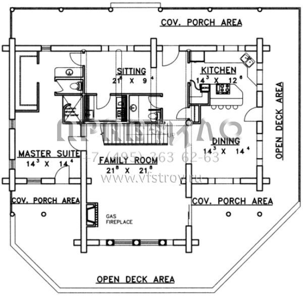 Проект двухэтажного дома без гаража в стиле Ранчо S5-239 (039-00036)
