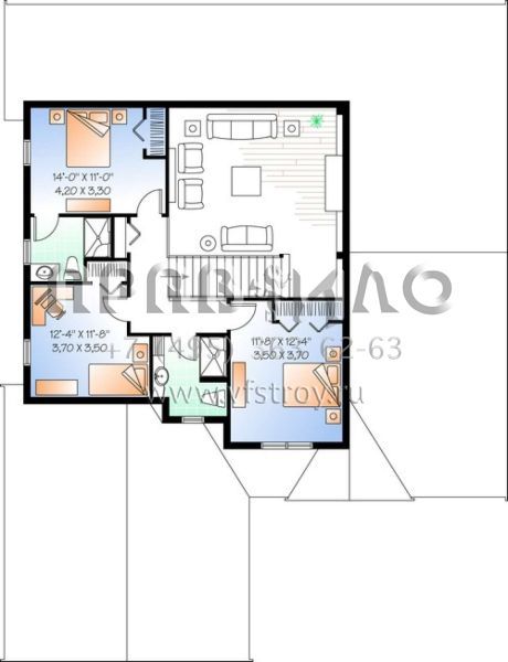 Проект двухэтажного дома с гаражом на две машины в американском стиле S5-243 (034-00993)
