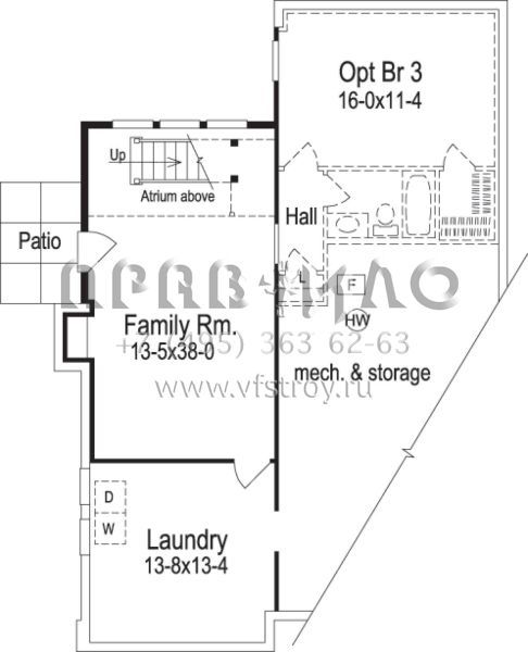 Проект одноэтажного дома без гаража в стиле Ранчо S5-136 (5633-00116)