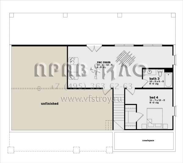 Проект одноэтажного дома без гаража в американском стиле S5-155 (7174-00020)