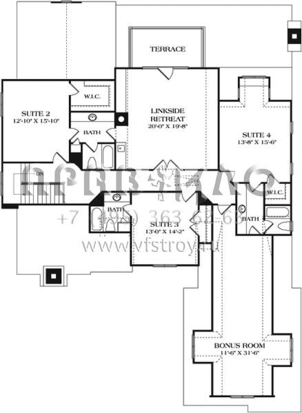Проект двухэтажного дома с гаражом на две машины в стиле Готика S5-392 (3323-00628)
