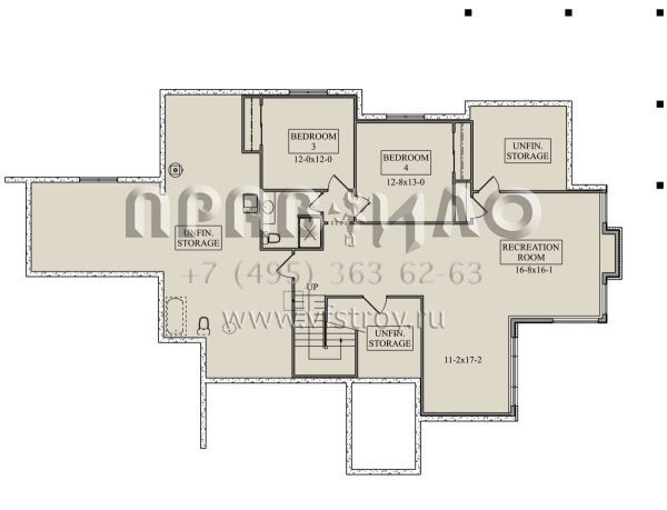 Проект одноэтажного дома с гаражом на три и более машин в американском стиле S5-216 (5631-00203)