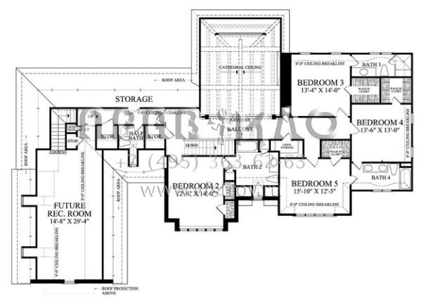 Проект двухэтажного дома с гаражом на две машины в стиле Ранчо S5-396 (7922-00061)