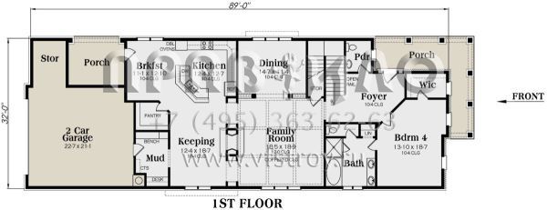 Проект двухэтажного дома с гаражом на две машины в стиле Ранчо S5-420 (009-00272)