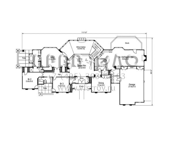 Проект одноэтажного дома с гаражом на три и более машин в современном стиле S5-452 (5633-00075)