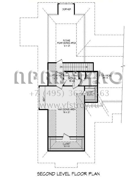 Проект двухэтажного дома с гаражом на три и более машин в американском стиле S5-376 (940-00350)