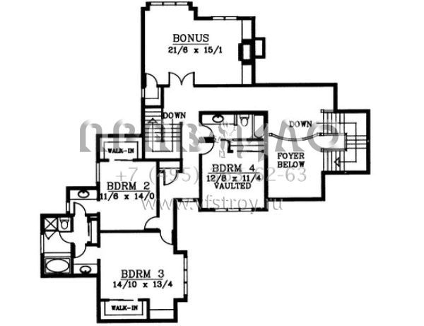 Проект двухэтажного дома с гаражом на три и более машин в американском стиле S5-437 (692-00116)