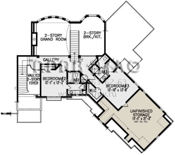Проект двухэтажного дома с гаражом на три и более машин в английском стиле S5-321 (699-00142)