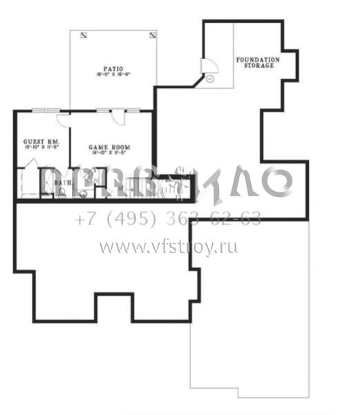 Проект трехэтажного дома с гаражом на три и более машин в стиле Ранчо S5-374 (110-00141)